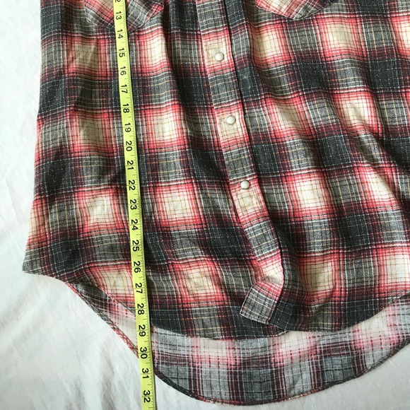 Wrangler Shirts Vintage Wrangler Cut Off Flannel Shirt Long Tail L